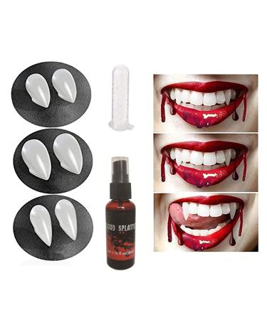 Halloween Party Cosplay Vampire Blood and Fangs Makeup Kit Suitable For Special Effect Zombie Bride Vampire And Monster SFX Horror Clown Makeup (A)