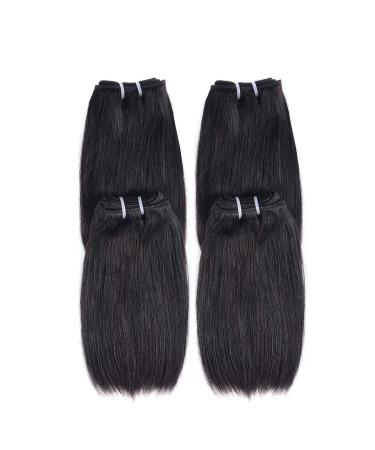 10 Inch Short 10A Brazilian Virgin Human Hair Bundles - Pack of 4 | Natural Black Color - Buy Online on GoSupps.com