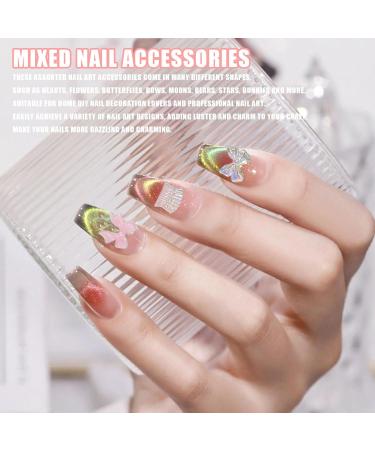 300 Pcs 3D Nail Art Decorations - Heart Bear Butterfly & Bow Charms | DIY Nail Jewelry for Women & Girls - International Shipping - Buy Online on GoSupps.com