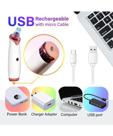 TALLPLUS Blackhead Remover Pore Vacuum - Electric Facial Cleaner for Acne & Whitehead Extractor - USB Rechargeable with 3 Levels of Suction Power - Buy Online on GoSupps.com