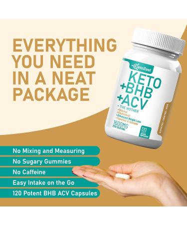KetoZest ACV BHB Capsules 1600mg for Advanced Weight Loss - 120 Capsules - Buy Online on GoSupps.com