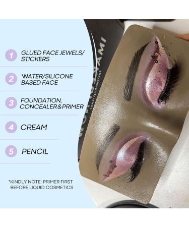 IMAKEUPNOW 3D Realistic Makeup Practice Face Board with Cleaning Brush - Ideal for Eyeshadow, Eyeliner, Eyebrow & Lash Mapping - Perfect for Self-Taught Makeup Artists - Buy Online on GoSupps.com