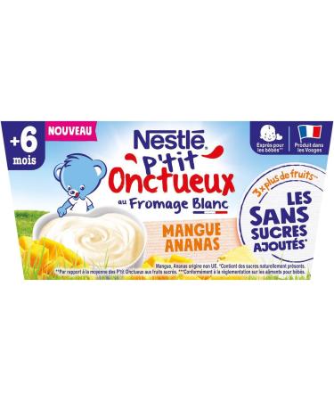 Nestl B b P'tit Onctueux Mango Pineapple Dipping No Added Sugars - From 6 Months - 4 x 90 g - Buy Online on GoSupps.com