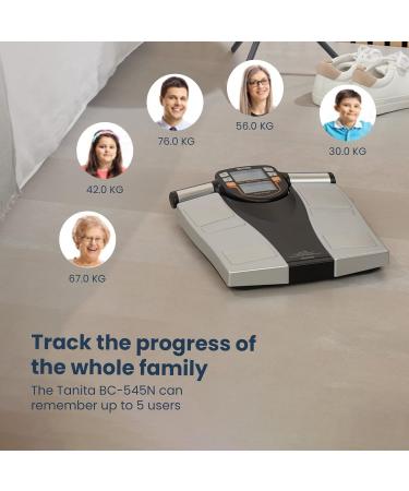 TANITA BC-545N Segmental Body Composition Scale On Screen Readings Per Body Part 10 Measurements Silver - Buy Online on GoSupps.com