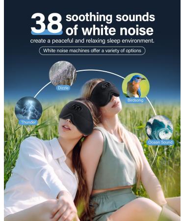 Bluetooth Sleep Headphones & White Noise Mask | 3D Eye Mask | 38 Soothing Sounds | 16hrs Playtime | Light Blocking | Auto-Off Timer | Ideal for Travel & Sleep - Buy Online on GoSupps.com