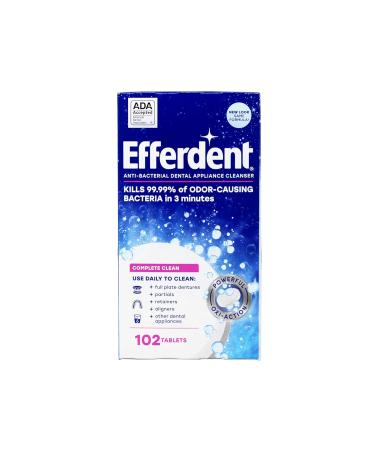 Efferdent Anti-Bacterial Dental Appliance Daily Cleanser Complete Clean 102 Tablets - 12 Pack - Buy Online on GoSupps.com