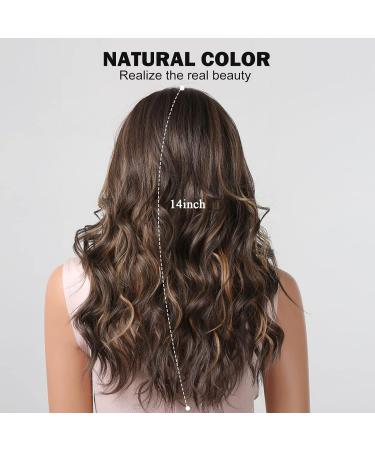 Long Brown Curly Wig for Women with Light Brown Highlights | Synthetic Hair - Buy Online on GoSupps.com