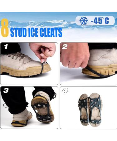 YQBFTC Shoe Spikes & Claws - 8 Teeth Ice Grips for Hiking & Snow - Anti-Slide Chains for Winter Sports - Replacement Spikes for Ultimate Traction - Buy Online on GoSupps.com