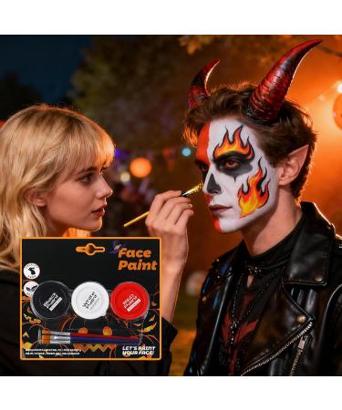  G n rique Adult Body Paint - Water-Soluble Skin Paint Cream | 3 Water-Soluble Colors for Body and Face - For Costumes Adults Women Clown Vampire Witch - Buy Online on GoSupps.com