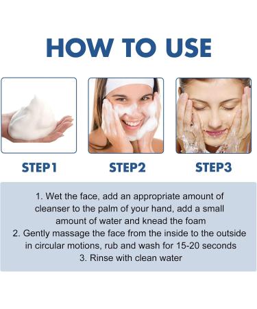 Nettoyant Visage En Profondeur - Contr le Du S bum Nettoyage Des Pores Estompe Les Taches Et Marques D'acn Hydratant Convient Tous Types De Peau(3PCS) - Buy Online on GoSupps.com