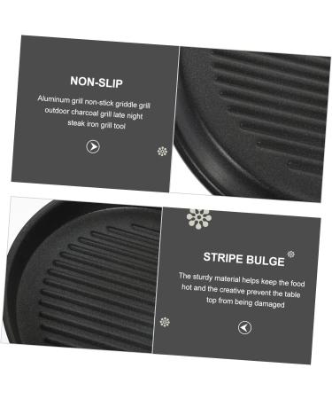 Zerodeko Non Stick Frying Pan Ceramic Frying Pan Outdoor Cookware Square Dinner Plates Non-Stick Frying Pan Meats Camping Pan Portable Charcoal Grill Flat Gas Stoves Oven Aluminum 21.50X21.50X2.50CM Black - Buy Online on GoSupps.com