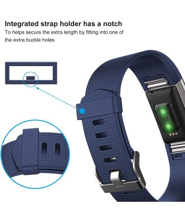 3 Pack Bands Compatible with Fitbit Charge 2  Classic & Special Edition Replacement Bands for Fitbit Charge 2  Women Men Large( 6.7"-8.1" ) Black/Gray/Navy Blue - Buy Online on GoSupps.com