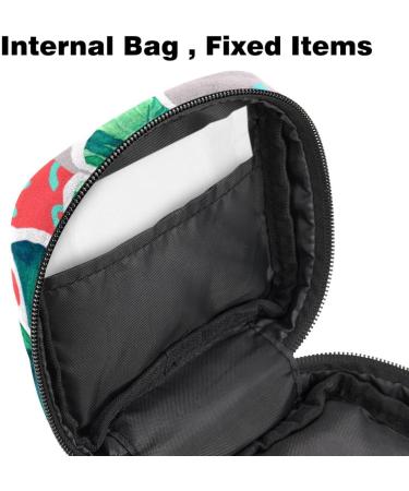 Javenproeqt Portable Women's Binding Bags - Menstrual Cup Pocket & Colorful Pads for Teenage Girls | Tropical Leaves Design - Buy Online on GoSupps.com