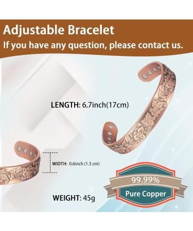 EnerCoppeX Copper Magnetic Bracelet for Women - Detox Jewelry with 3500 Gauss Magnet (CPB-2049) - Buy Online on GoSupps.com