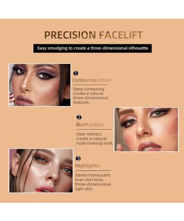 Ontur Beauty Rod Highlighter Liquid Rouge - Long-Lasting Contour Blush & Highlighter Set (3 Pieces) with Pillow Applicator - 15g - Buy Online on GoSupps.com