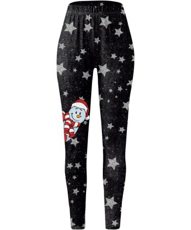 Shop Mjiqing Christmas Leggings for Women - Warm High Waist Santa Claus Design Plus Size Thermo Stretch and Comfortable Elastic Socks - Thick Dark Gray Pants - Buy Online on GoSupps.com