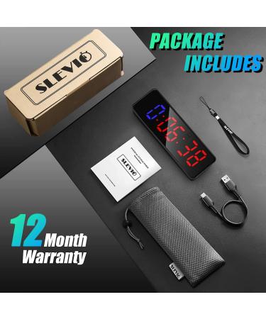 SLEVIO Portable Gym Timer with Powerful Magnet - Large LED Digital Display for Home Gym - Upgraded Workout Timer for Fitness - Black - Buy Online on GoSupps.com