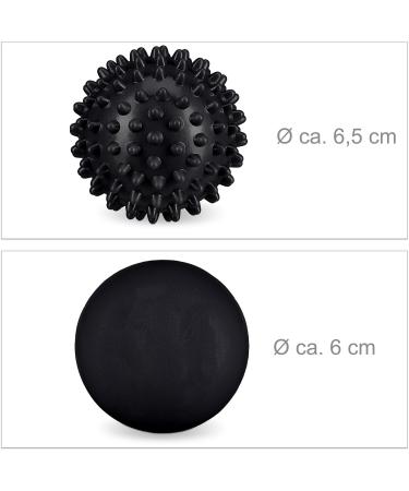 Relaxdays Massage Ball Set of 4 - Hedgehog & Smooth Lacrosse Balls Self-Massage for Fascia Relief - International Shipping Available - Buy Online on GoSupps.com