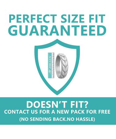 Zollen Breathable Men's Silicone Wedding Ring Bands for Sports - Black, Metal Dark Grey, Silver, Bronze, Marble, Army Green, Dark Blue - Size 12 (21.3mm) - Buy Online on GoSupps.com