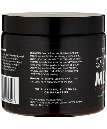The Curl Factor The Mixer: 16 oz Lightweight Curl Cream Gel Cocktail for Soft, Shiny, and Bouncy Curls - Buy Online on GoSupps.com