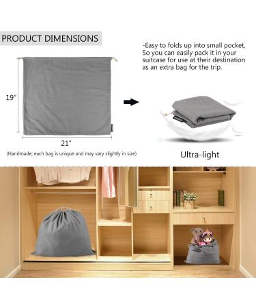 PlasMaller Dust Cover Storage Bags - Set of 3, 100% Cotton Flannel with Drawstring, for Handbags, Purses, Shoes & Boots - Grey - Buy Online on GoSupps.com