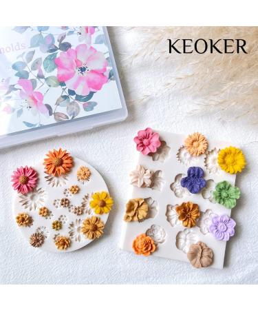 KEOKER Polymer Clay Flower Molds - Set of 2 for Jewelry Making & Earring Decoration - Buy Online on GoSupps.com