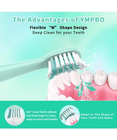 YMPBO 10PCS Compatible Replacement Heads + 30PCS Floss Toothpick + Free Holder - Soft for Kids Teeth & Gums (Cyan) - Buy Online on GoSupps.com