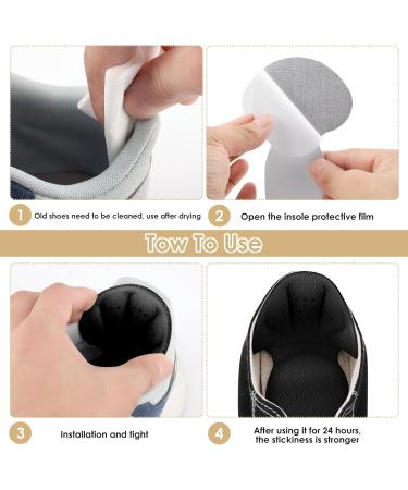 Sibba Sponge Heel Cushion Inserts | Self-Adhesive Heel Grips for Big Shoes | Anti-Blister Thick Pads - Black & Grey - Buy Online on GoSupps.com