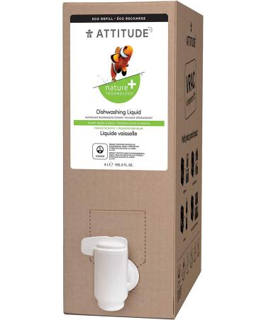 ATTITUDE Dish Detergent Bulk Refill - Vegan, Biodegradable Green Apple & Basil, 135.26 Fl Oz - Buy Online on GoSupps.com