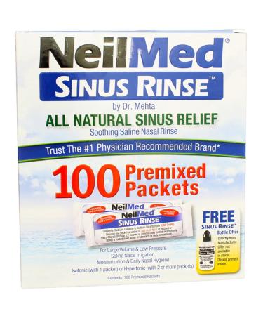 NeilMed Sinus Rinse All Natural Sinus Relief 100 Premixed Packets