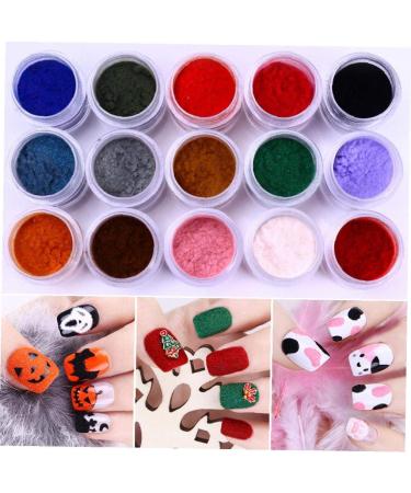 1pc 10ml Women Velvet Flocking Powder Nail Art Polish Fingernail Manicure Tools Random Color