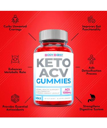 Body Boost Keto ACV Gummies - Vegan Formula with Apple Cider Vinegar - 60 Gummies - Buy Online on GoSupps.com