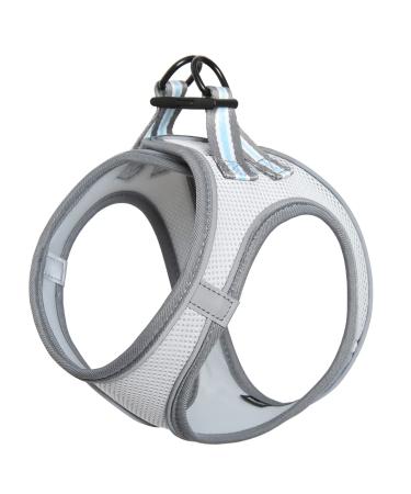 Heele dog harness adjustable anti train dishes reflective breathable dishes dogs light breast harness small dogs for walking training reflective gray m