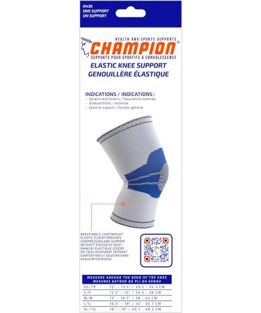 Champion Elastic Knee Support Compression Sleeve - Gray Small | International Shipping Available - Buy Online on GoSupps.com