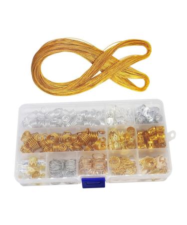 minkissy 1 Set Dreadlocks Filigree Tube Crochet Ornament Beard Accessories Turtle Ornament Dread Fabric Beads Dread Locks Ring Dreadlock Hair Ring Wig Accessories Polyester Lock Ring Braid
