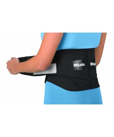 Mueller 64179 Adjustable Back Brace with Removable Pad Fits Waist Size Regular(28 - 50 waist)  Black