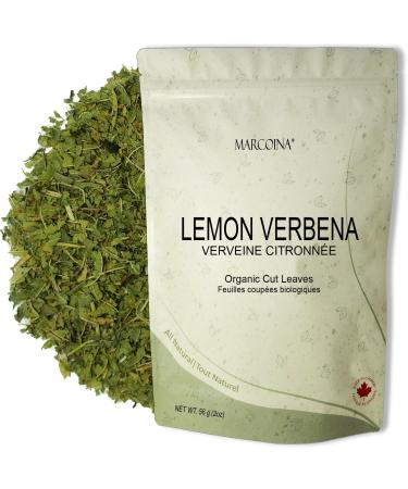 Organic Lemon Verbena Leaves Herbal Loose Tea by Marcoina - Cut Leaves 56g in Resealable bag Caffeine-Free Tea from Egypt - Perfect for Hot Brews Cooking and Spices - Known as Aloysia Citrodora Lemon Beebrush Verveine. - 2oz. Lemon Verbena Organic Cut Lea
