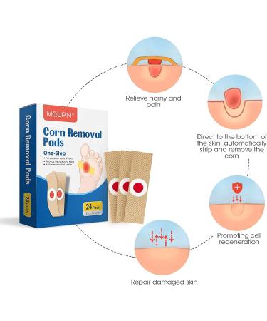 Corn Remover Pads - 24 Pcs Wart & Corn Removal Patches for Feet & Hands - Foot Care Plasters with Holes - Buy Online on GoSupps.com