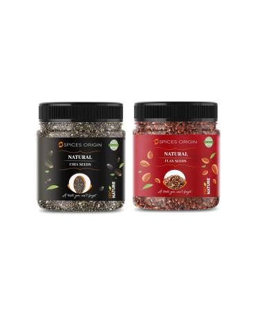 Spices Origin Raw Chia Seeds - 250g Flax Seed - 250g | Immunity Booster | Combo Pack for Healthy digestion Weight management Healthy skin & hair | Deepawali Gift Pack_Packing May Vary