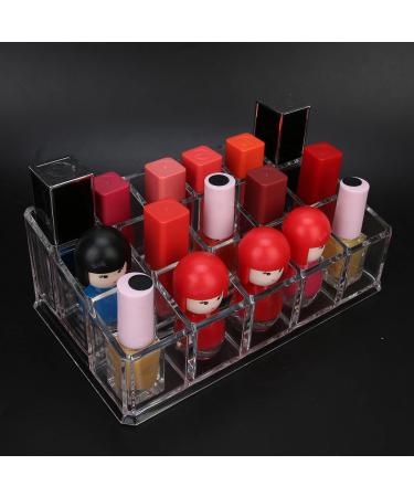 01 02 015 Nail Polish Organizer Polished Surface 16 Grid Large Capacity Lipstick Holder Save Space High Hardness for Lipsticks for Nail Polish