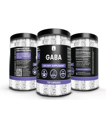 GABA 730 Capsules - Pure Original Ingredients, Lab Verified, No Fillers - 365 Servings - Buy Online on GoSupps.com
