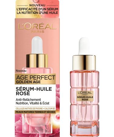 L'Or al Paris - Ros Oil Serum - Anti-Aging Radiance & Intense Nutrition Face Care - Concentrated in Native Peony Cells and Calcium B3 - For Mature Skin - Age Perfect Golden Age - 30 ml - Buy Online on GoSupps.com
