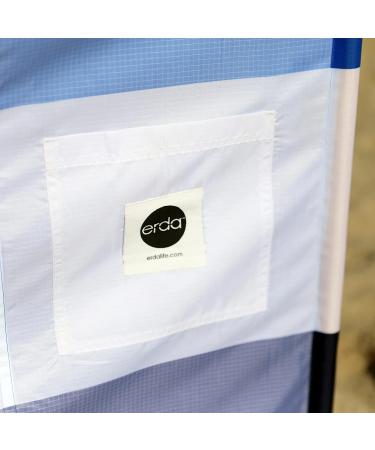 Erda Tides Stripe Pro Beach Windscreen Privacy Screen - 20ft Rip-Stop Polyester, Lightweight & Eco-Friendly, Wind Blocker with Matching Shoulder Bag - Buy Online on GoSupps.com