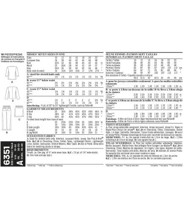 Simplicity UN6351A Misses' Jacket, Pants, Skirt & Knit Top Pattern (Sizes 10-22) - Buy Online on GoSupps.com