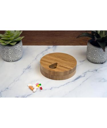 e-Pill Bamboo Pillbox Organizer | Stylish Tablet Vitamin & Supplement Storage | International Shipping Available - Buy Online on GoSupps.com