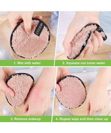 Moully 4PC Washable Slimming Makeup Remover Pads | Reusable Cotton Cleaning Towels | Eco-Friendly Microfiber with Laundry Bag - Buy Online on GoSupps.com