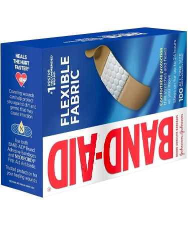 Johnson & Johnson JJ4444 Band-Aid Woven Adhesive Bandages 1 x 3 Tan - Box of 100 - Buy Online on GoSupps.com