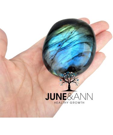 June&Ann Natural Labradorite Palm Stones - Healing Gemstone for Meditation and Chakra Balancing - Buy Online on GoSupps.com