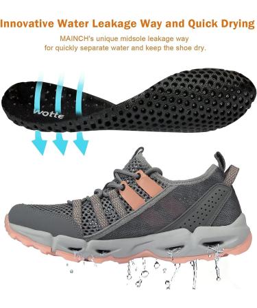 MAINCH Women's Hiking Water Shoes - Quick Dry Sport Sneakers (Size 7, Pink) - Buy Online on GoSupps.com