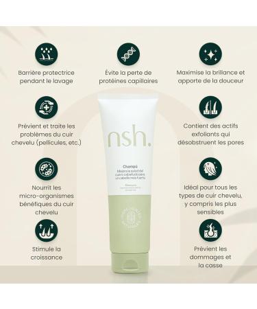  nsh. Natural Skin & Hair NSH Anti Hair Loss Shampoo for Men & Women with Prebiotics 100% Natural Honey & Coconut Oil Balances Scalp & Accelerates Hair Growth Salt & Paraben Free - Buy Online on GoSupps.com